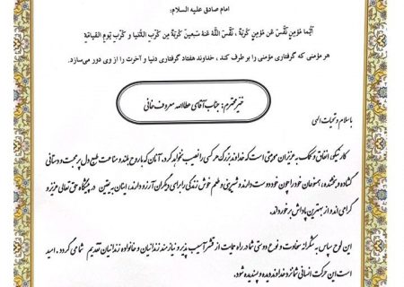 از مدیرعامل فولاد هرمزگان به عنوان خیر نمونه تقدیر شد